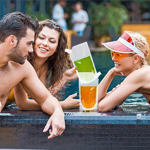 Stand-Up Alcoholische drankzakken, Drankzakken, Verzwijgbare Alcoholfles voor Koude & Hete Opnieuw te gebruiken Dranken, 5