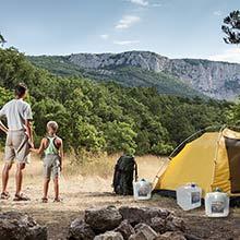Watercontainer met Spon, de Kruik van de Opslagdrager, Wandelingsrugzak, Overlevingsuitrusting, Waterkantine 9