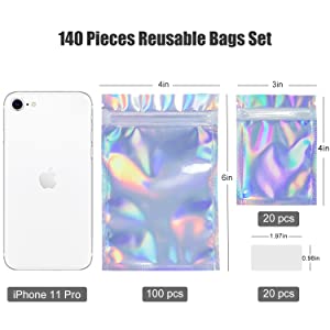 De Zakken van Mylar van het geurbewijs, Zakken van de Folie de Kleine Ritssluiting, Halloween-Kerstmisgunst, Foliezak Slidelock 1