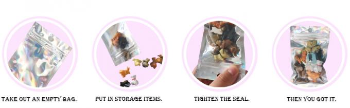 Douane Logo Printed Mylar Bag die, Zak van het Diverse Kleuren de Duidelijke Venster, Ritssluiting Mylar-Zak verpakken 2