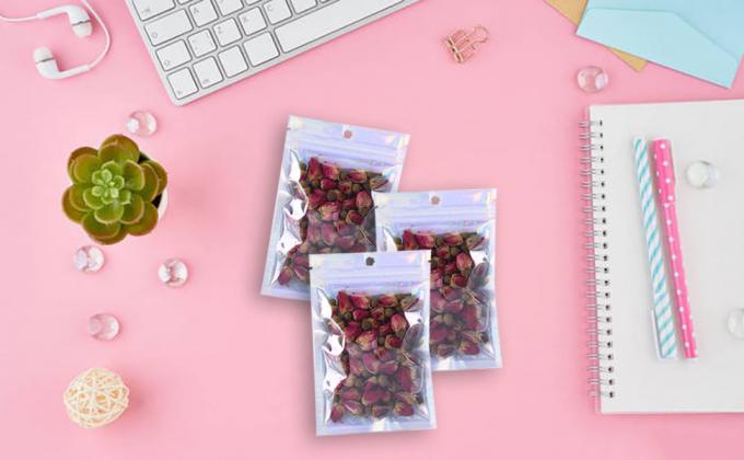 Douane Logo Printed Mylar Bag die, Zak van het Diverse Kleuren de Duidelijke Venster, Ritssluiting Mylar-Zak verpakken 1