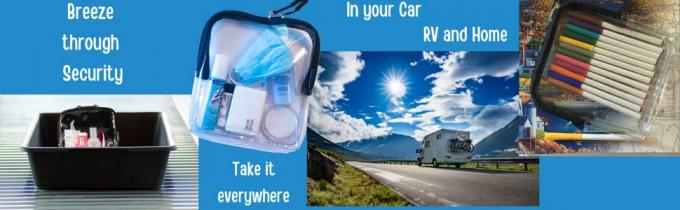 TSA Erkende Toiletry Zak, Schoonheidsmiddelen & Reistoiletries Organisator, Kwart gallongrootte, Bagage, Beurs 1