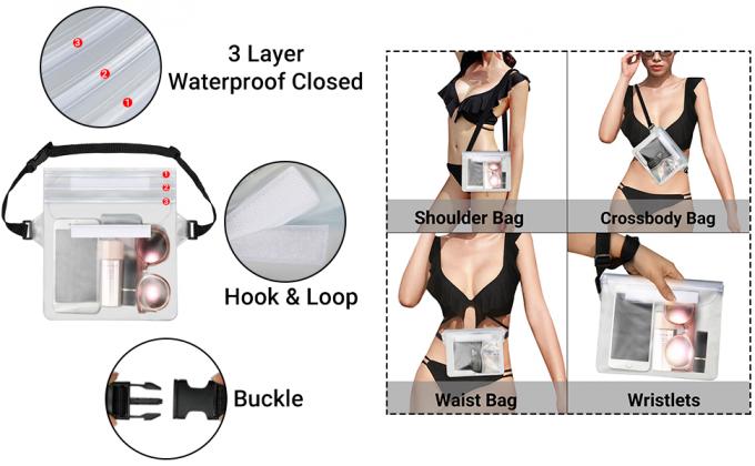Dubbele de Telefoonzakken van de Ritssluitingsverbinding, Waterdicht Geval, Universele grootte, dirtproof, stofdicht Smartphones-pakket 8