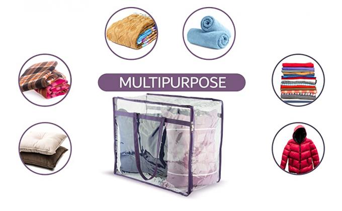 De Zak van de klerenopslag, Make-uporganisator With Reinforced Handle, Vinylopslagzakken, Dubbele Ritssluitingen, Bewegende Totalisators 8