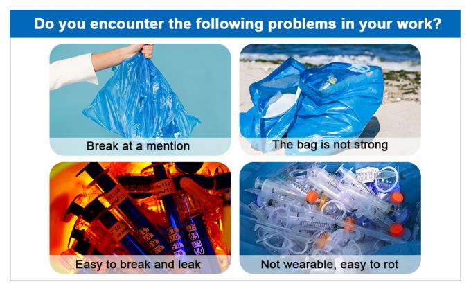 De Verwijderingszakken van polypropyleenbiohazard, Waarschuwingsetiket, Gedrukte Sterilisatie, Afvalzakken met Biohazard-Symbool 2