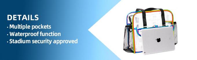 Pvc, Nylon, het Stadionzak van de schuifsluiting, Duidelijke totalisatorzak, de Handtas van de Strandzak, Reis & Gymnastiek Zippered Tote Bags 1