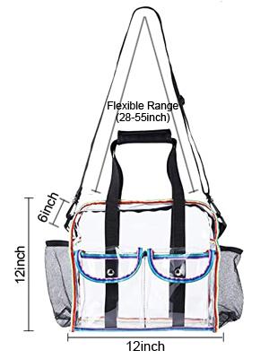 Pvc, Nylon, het Stadionzak van de schuifsluiting, Duidelijke totalisatorzak, de Handtas van de Strandzak, Reis & Gymnastiek Zippered Tote Bags 4