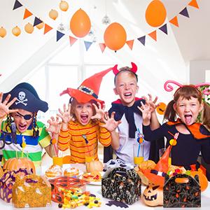 De Zakken van het pompoengazon, Feestelijk Blad, Halloween-Decoratie, Truc of het Behandelen, Partijlevering, Reuzezoetigheidzakken 17