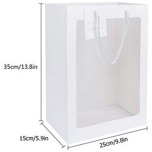 Kraftpapier-Document Zakken Vierkante Zakken, Dikke Document Zak met Venster voor Huwelijk, Partij, Verjaardag, het Winkelen, Bloemzakken 1