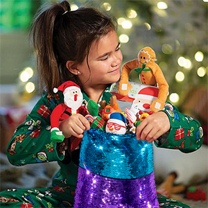 Van de Rugzakkerstmis van lovertjedrawstring de Zak van de de Giftpartij, Organza-Zak, de Zijdezak van de Satijnzak, Su&egrave;dezak 1