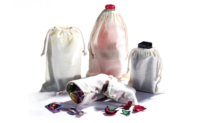 De katoenen Zakken van Drawstring, Katoenen Mousselinezakken, Katoenen Zak, Opnieuw te gebruiken Zakken, Juwelenzak, de Zakken van het giftsachet 2