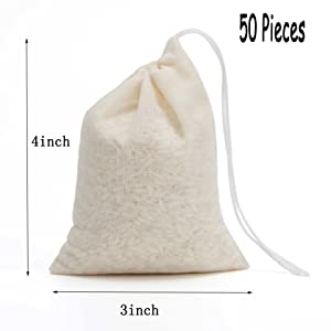 De katoenen Zakken van Drawstring, Katoenen Mousselinezakken, Katoenen Zak, Opnieuw te gebruiken Zakken, Juwelenzak, de Zakken van het giftsachet 6