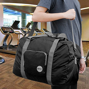 Sportenduffel Zak, Vouwbare Opslagzak, Toiletry Make-up, Katoenen van het de Zakcanvas van de Reisschouder Zakken met Ritssluitingen 2