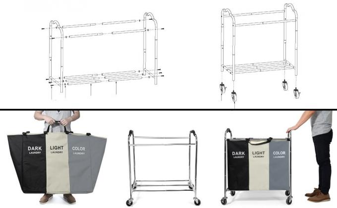 Wasserijzak, de Vouwbare Mand van de Wasserijsorteerder, Multicompartimenten, de Opslag van Slaapkamerkleren, Wassende Mand 6