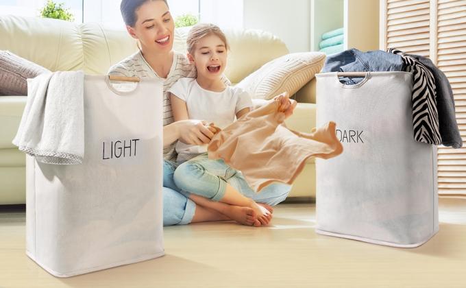 De wasmanden met Gemakkelijk Carry Handles, belemmeren, Vouwend Wasbakken, de Zaal van de Familiewasserij Badkamers 19