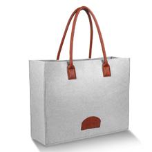 De kruidenierswinkel doet Opnieuw te gebruiken Eco-het Winkelen Grote Zakken in zakken Gemaakt door de Gevoelde Zakken van de Stoffenopbrengst Modieuze Reis Tote Bag Gray 8