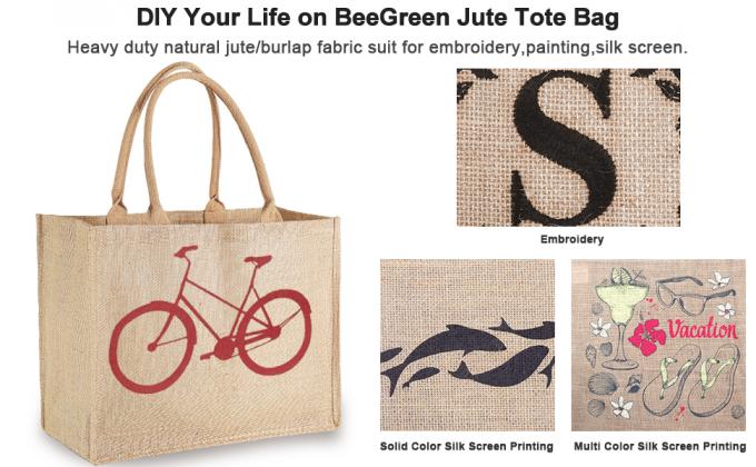 Van de Jutetote bag full gusset with van jutetote bags bulk laminated interior Binnen de Ritssluitingszak, DIY Art Crafts 5