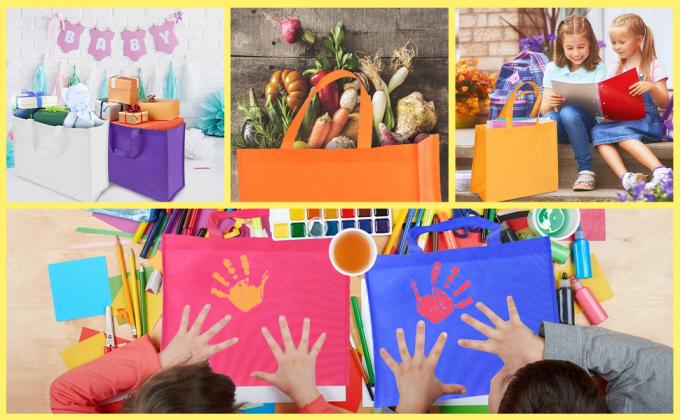 De niet-geweven Totalisator van de stoffenkruidenierswinkel, het Versterkte Handvat Op zwaar werk berekende Grote Winkelen, zakken van de Keuken de Opnieuw te gebruiken doos 7