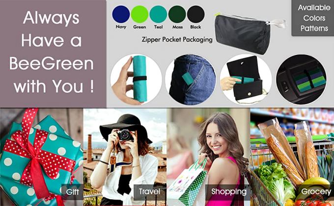 Het buitengewoon brede Handvat doet Opnieuw te gebruiken Wasbare Vouwbare Vouwende Opnieuw te gebruiken het Winkelen Zakken, Kruidenierswinkels met Ritssluitingsdrager in zakken 5